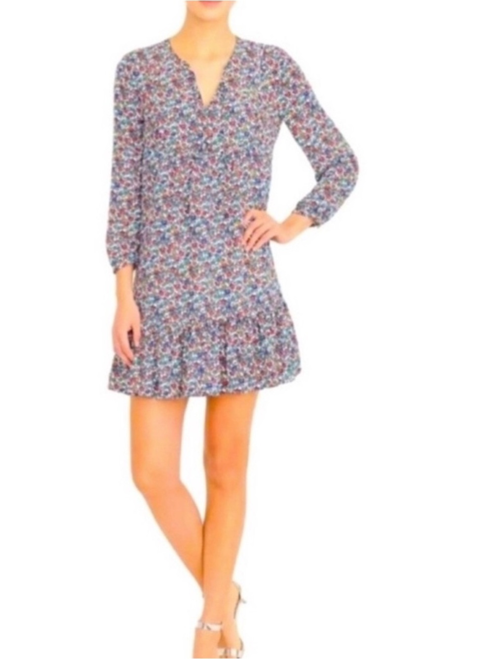 J. Crew Floral Flounce Shift Dress